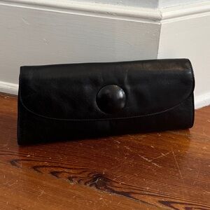 Hobo International Black Eden Top Grain Leather Clutch or Wallet 10.5 x 4.75